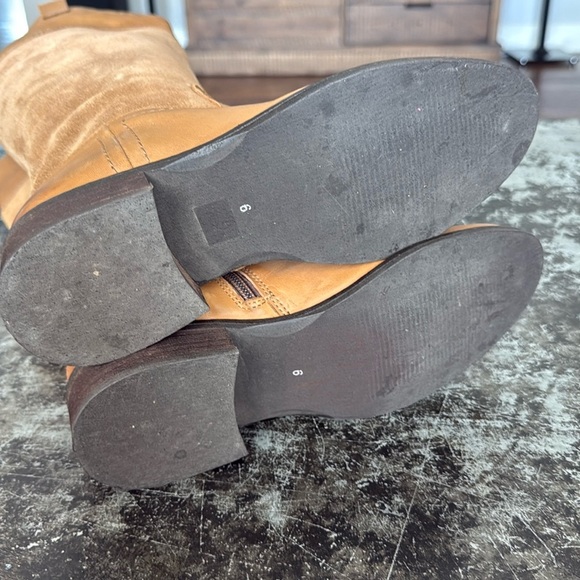 Seychelles Tan Leather & Suede Riding Boots Size 6 - Picture 6 of 8